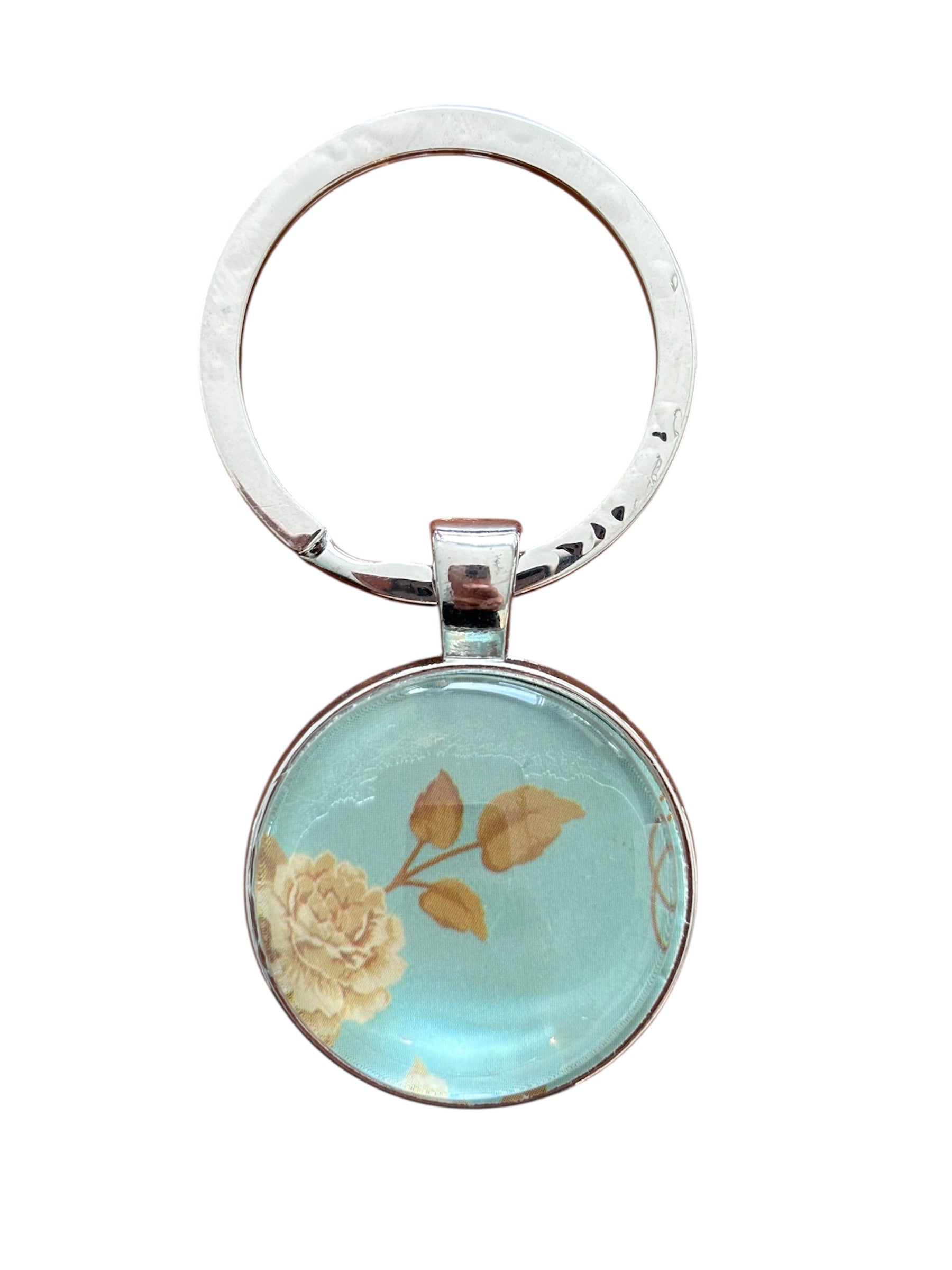 Porte-clés fleur blanche