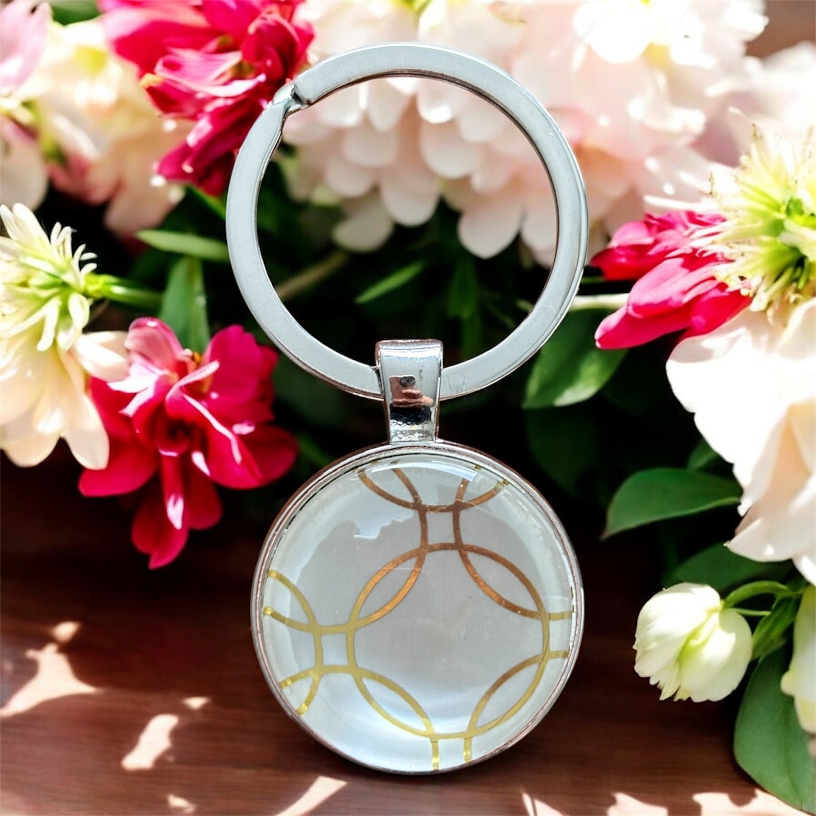 Porte-clés cercle d’or