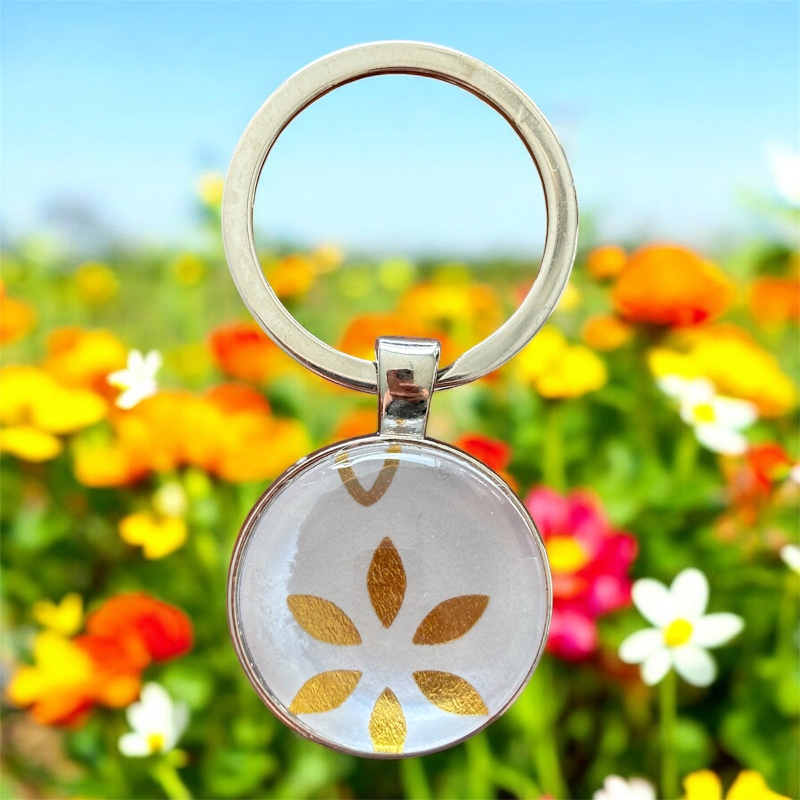 Porte-clés fleur d’or